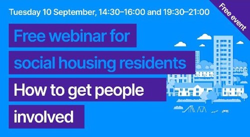Free webinar advert for social housing residents