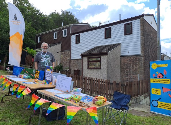Visitors to a community fun day in Bodmin on Kinsman Estate