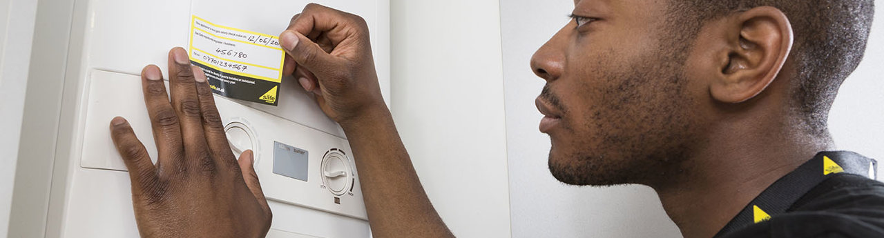 engineer-applying-annual-service-sticker
