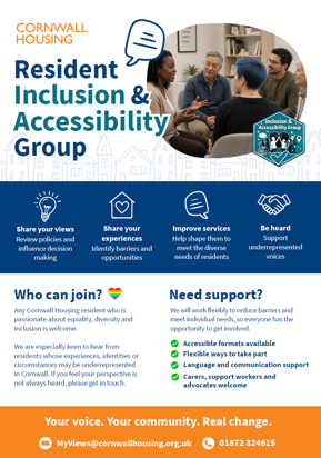 Poster for our Resident Inclusion & Accessibility Group