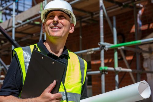 Contractor at building site