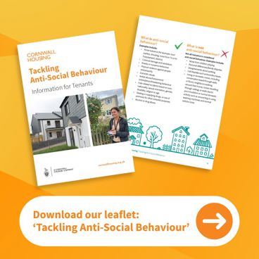 Graphic showing 'Tackling Anti-Social Behaviour' leaflet for download